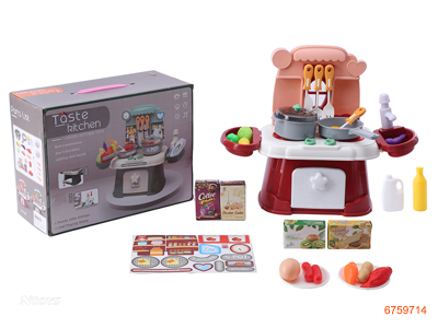 COOKING SET,W/LIGHT/SOUND,W/O 2*AA BATTERIES 2 COLOURS