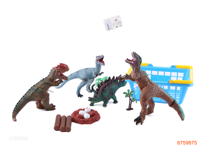 DINOSAUR SET,W/SOUND/LIGHT/4*2AG13 BATTERIES