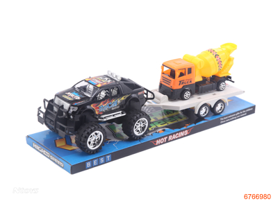 F/P CAR W/1PCS FREE WHEEL CONSTRUCTION ENGINE,2COLOUR