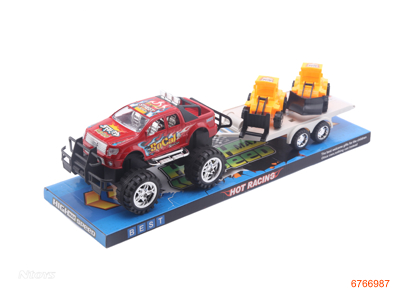 F/P CAR W/2PCS FREE WHEEL CONSTRUCTION ENGINE,2COLOUR