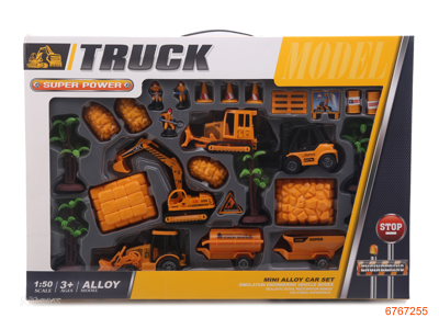 6 IN 1 PULL BACK DIE-CAST CONSTRUCTION ENGINE SET