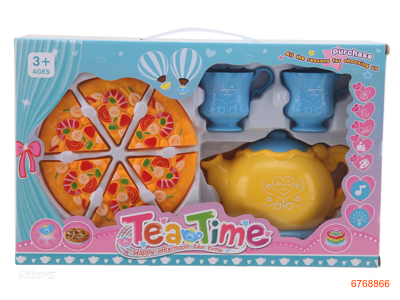 PIZZA TEA SET,W/LIGHT/MUSIC,W/O 2*AA BATTERIES