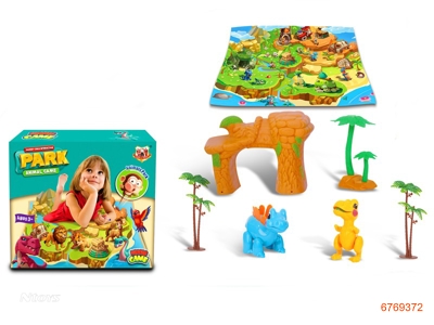 DINOSAUR SET W/MAP 7PCS