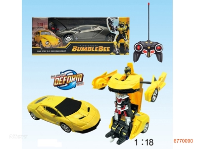 1:18 6CHANNELS R/C TRANSFORMER CAR,W/3.6V BATTERY IN CAR/USB,W/O 2*AA BATTERIES IN CONTROLLER,2COLOURS