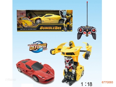 1:18 6CHANNELS R/C TRANSFORMER CAR,W/3.6V BATTERY IN CAR/USB,W/O 2*AA BATTERIES IN CONTROLLER