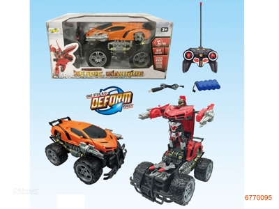 1:18 6CHANNELS R/C TRANSFORMER CAR,W/6V BATTERY IN CAR/USB,W/O 2*AA BATTERIES IN CONTROLLER,2COLOURS