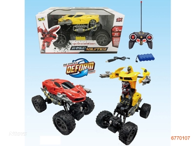 1:18 6CHANNELS R/C TRANSFORMER CAR,W/6V BATTERY IN CAR/USB,W/O 2*AA BATTERIES IN CONTROLLER,2COLOURS