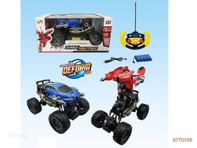 1:18 5CHANNELS R/C TRANSFORMER CAR,W/6V BATTERY IN CAR/USB,W/O 2*AA BATTERIES IN CONTROLLER,2COLOURS