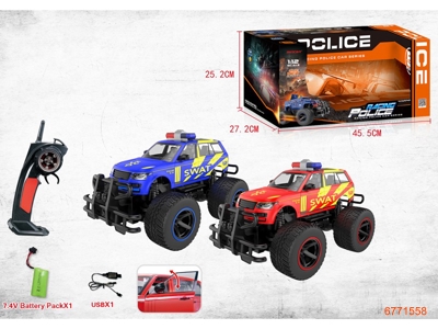 2.4G 1:12 5CHANNELS R/C POLICE CAR,W/LIGHT/7.4V BATTERY IN CAR/USB,W/O 2*AA BATTERIES IN CONTROLLER