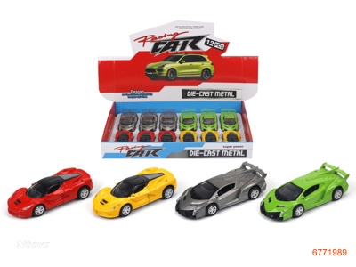 1:43 PULL BACK DIE-CAST CAR,12PCS/DISPLAY BOX,2ASTD