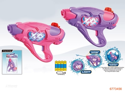 31CM B/O WATER GUN,W/LIGHT,W/O 4*AA BATTERIES,2COLOURS