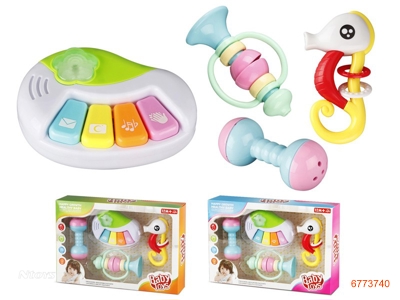 BABY RATTLE,W/O 2*AA BATTERIES,4PCS,2COLOURS