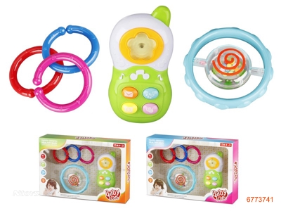 BABY RATTLE,W/O 2*AA BATTERIES,5PCS,2COLOURS