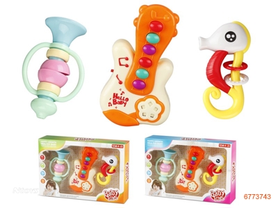 BABY RATTLE,W/O 2*AA BATTERIES,3PCS,2COLOURS