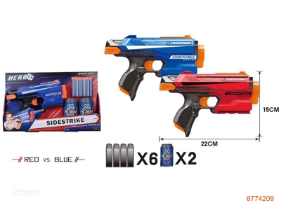 SOFT BULLET GUN W/6PCS BULLET + 2PCS DART,2COLOURS