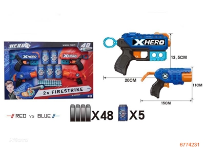 SOFT BULLET GUN W/48PCS BULLET + 5PCS DART,2COLOURS