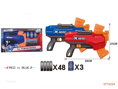 SOFT BULLET GUN W/48PCS BULLET + 3PCS DART,2COLOURS