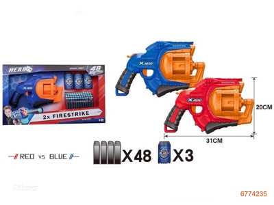 SOFT BULLET GUN W/48PCS BULLET + 3PCS DART,2COLOURS