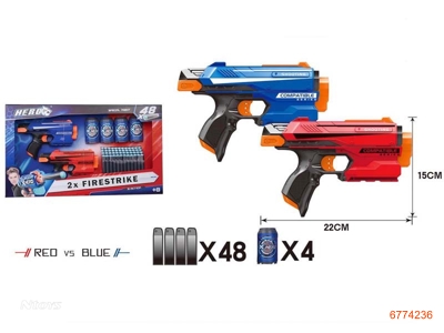 SOFT BULLET GUN W/48PCS BULLET + 4PCS DART,2COLOURS