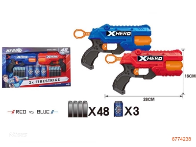 SOFT BULLET GUN W/48PCS BULLET + 3PCS DART,2COLOURS