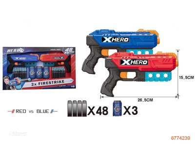 SOFT BULLET GUN W/48PCS BULLET + 3PCS DART,2COLOURS