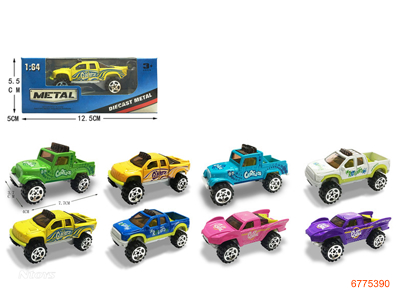 1:64 FREE WHEEL DIE-CAST CAR,1PCS,4ASTD 8COLOURS