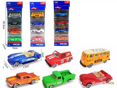 1:64 FREE WHEEL DIE-CAST CAR 4PCS