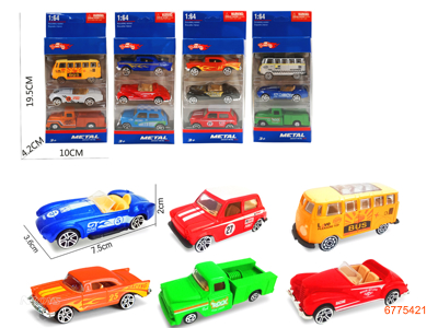 1:64 FREE WHEEL DIE-CAST CAR 3PCS,4ASTD