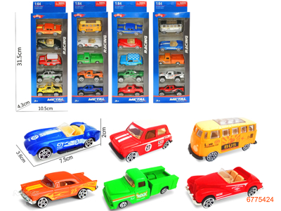 1:64 FREE WHEEL DIE-CAST CAR 5PCS,4ASTD