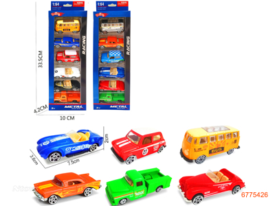 1:64 FREE WHEEL DIE-CAST CAR 6PCS,2ASTD