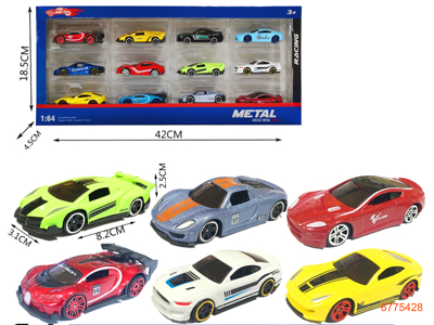 1:64 FREE WHEEL DIE-CAST CAR 12PCS