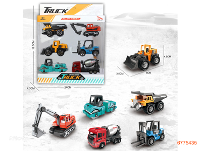 1:64 FREE WHEEL DIE-CAST TRUCK 6PCS