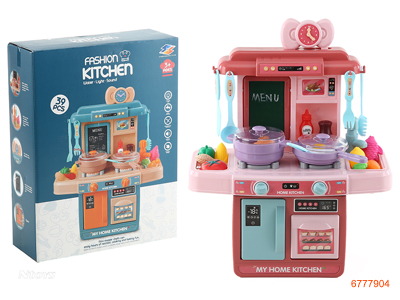 B/O KITCHEN SET W/LIGHT/VOICE W/O 3*AA BATTERIES 39PCS