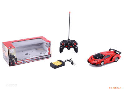 1:18 5CHANNELS R/C CAR W/LIGHT/3*1.2V BATTERIES IN CAR/USB CELL BOX W/O 2*AA BATTERIES IN CONTROLLER 4COLOURS