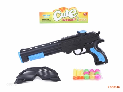 SOFT BULLET GUN W/BALL 3COLOR