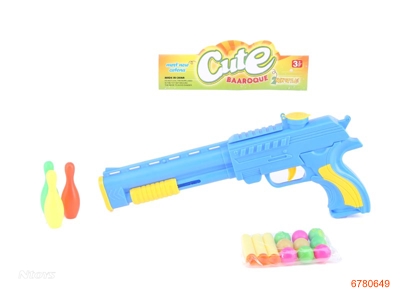 SOFT BULLET GUN W/BALL 3COLOR