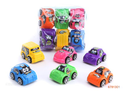 P/B CAR 6PCS 6ASTD 6COLOUR