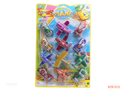 P/B PLANE 6PCS +P/B CAR 6PCS 10ASTD 10COLOUR