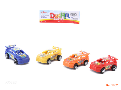 FREE WHEEL CAR 4PCS 4COLOUR