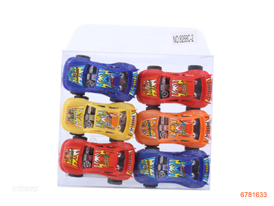 FREE WHEEL CAR 6PCS 4COLOUR