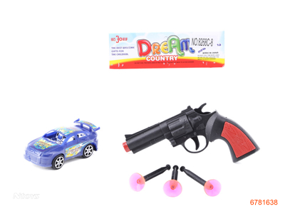 FREE WHEEL CAR +SOFT BULLET GUN