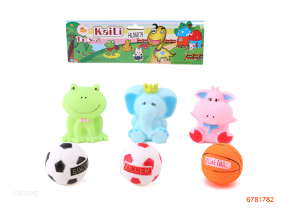 VINYL ANIMAL 3PCS+VINYL BALL 3PCS