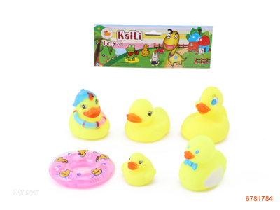 VINYL DUCK 5PCS+ BUOY 1PCS