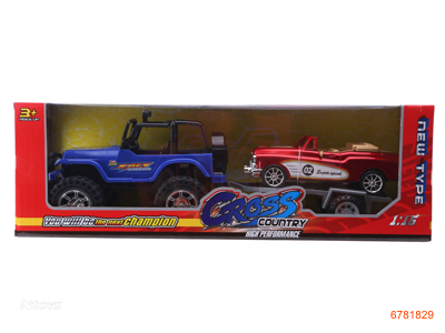 F/P TRUCK W/BUBBLE CAR RED/BLUE 2COLOUR