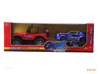 F/P CROSS COUNTRY VEHICLE W/CAR RED/BLUE 2COLOUR