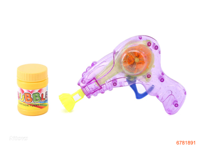 BUBBLE GUN W/FLICKER/2*AG BATTERIES 2COLOUR