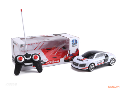 1:18 4CHANNELS R/C CAR W/3D LIGHT W/O 4AA BATTERIES IN CAR,2AA BATTERIES IN CONTROLLER 2COLOUR