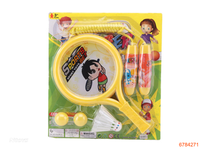 2 IN 1 RACKET AND JUMPING ROPE SET