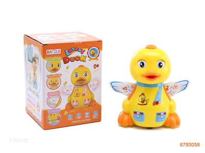 B/O CARTOON DUCK W/LIGHT,MUSIC W/O 3AA BATTERIES 2COLOUR