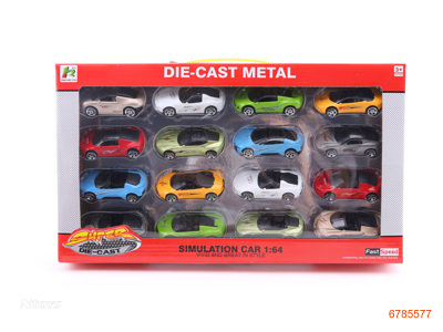 FREE WHEEL DIE-CAST CAR,16PCS,16ASTD 8COLOUR